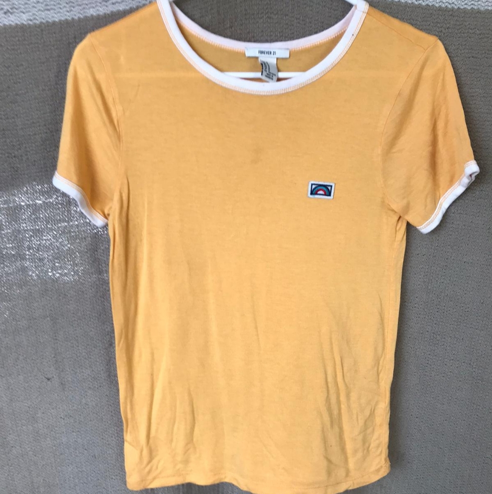 Yellow Rainbow Embroidered Top